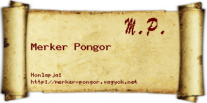 Merker Pongor névjegykártya